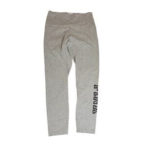 Pink Victoria's Secret Yoga Gray Pants Leggings Womens Size Large Logo Graphic